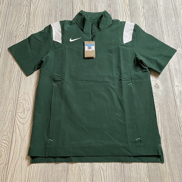 Nike Football Coach 1/4 Zip Pullover SS Wind Shirt Mens M Green DJ5113-341 New - Picture 1 of 14